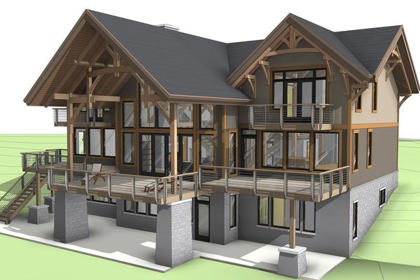 Osprey-Point-Invermere=British-Columbia-Canadian-Timberframes-Design-Rear-Elevation